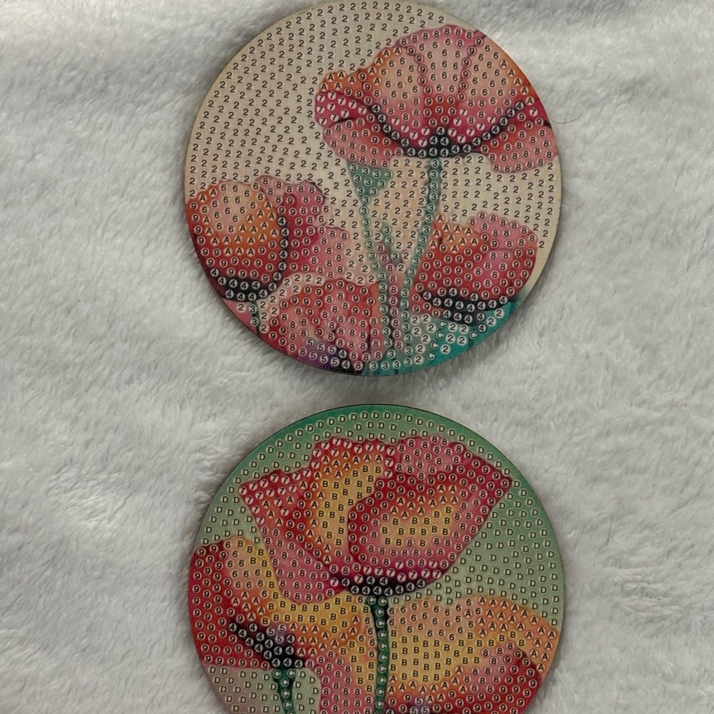 4-6. Floral Diamond Art Coasters Set